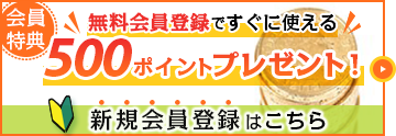 無料会員登録ですぐに使える500ポイントプレゼント！