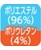 ポリエステル96％＆ポリウレタン4％