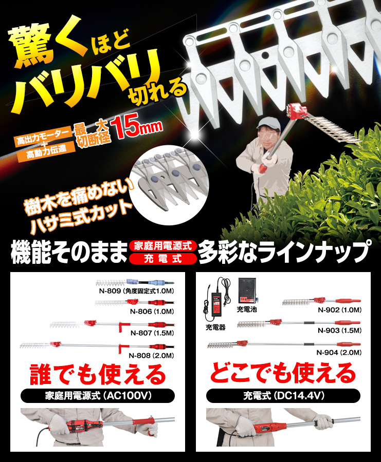 新品・未開封】 ニシガキ工業 高速バリカン 充電式 1.0m N-902